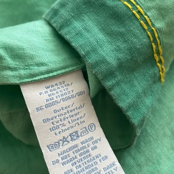 Boden Green Sleeveless Blouse with Yellow Trim - Picture 6 of 6